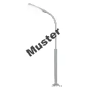 Réverbère courbé Viessmann 6722 LED blanc - HO 1/87 - hauteur 100 mm - EP III / VI - 2