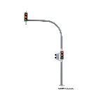 lot de 2 feux routiers arqués avec feu piétons LED VIESSMANN 5094 - HO 1/87 - 2