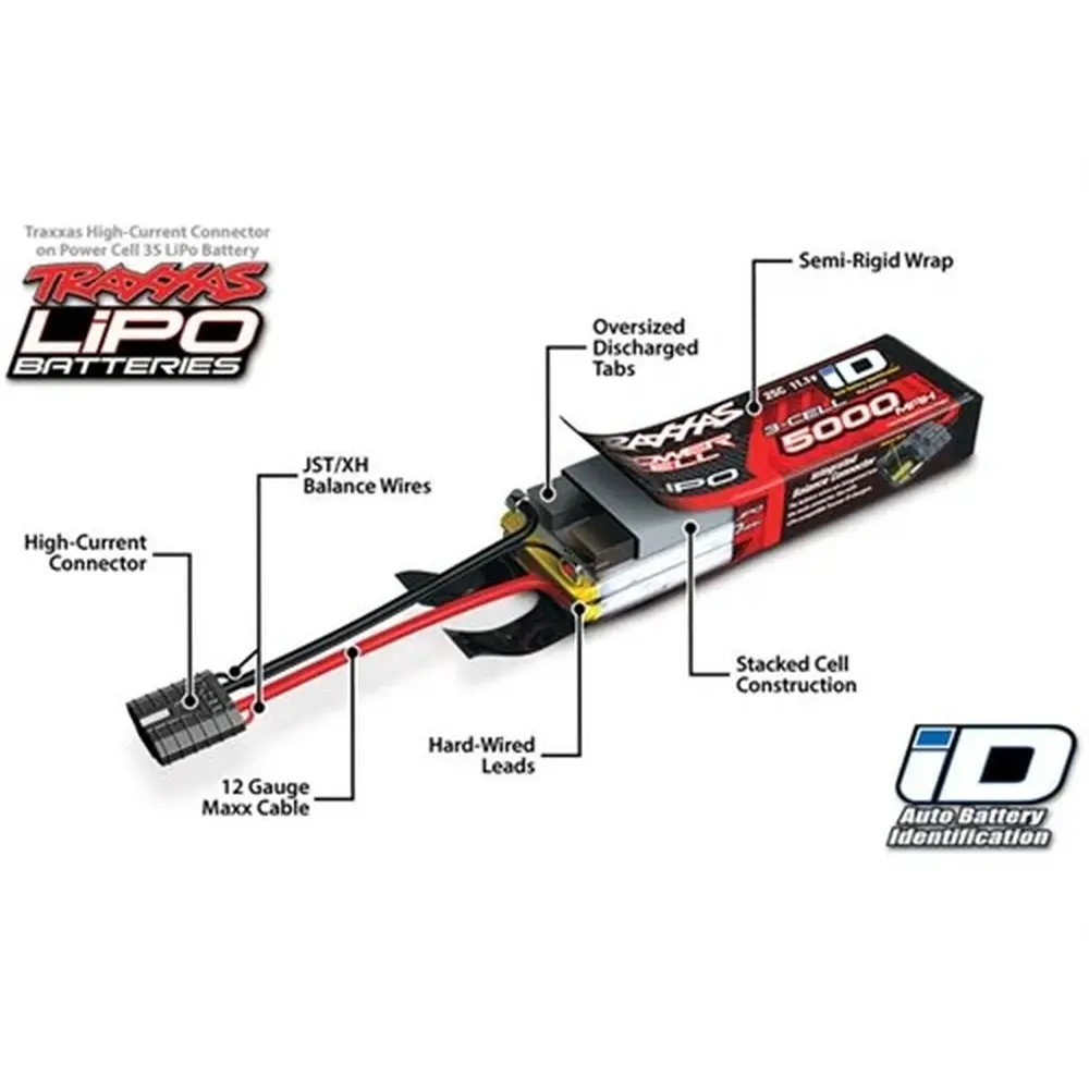 Batterie lipo 3S ID 11,1v 5000mah 25C ( 155x45x25mm ) - Traxxas F2872X - 6