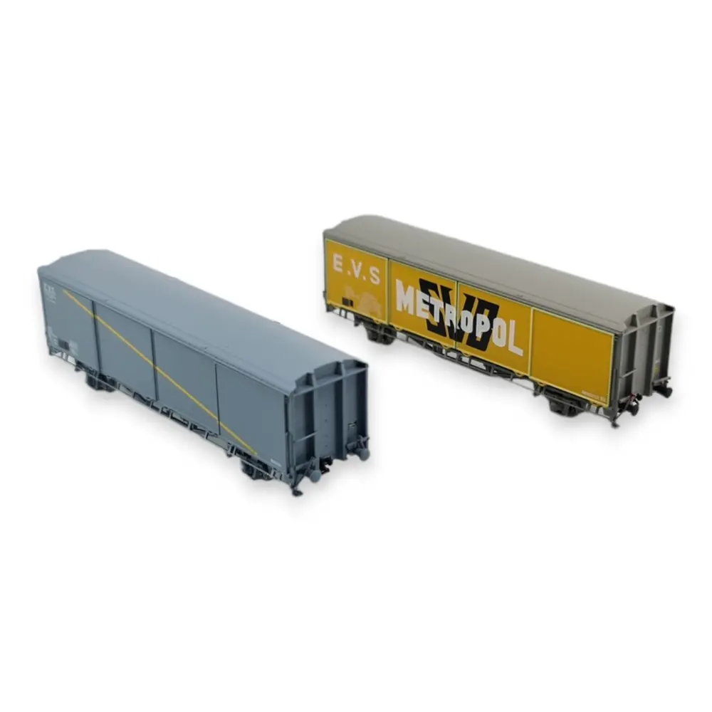 Set wagons couvert EVS Hs Trains160 16034 - N 1/160 - SNCF - Ep IV - 2