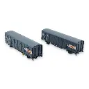 Set 2 Wagons de Marchandises EVS Hs - TRAINS160 16042 - N : 1/160 - SNCF - EP. IV  - 2