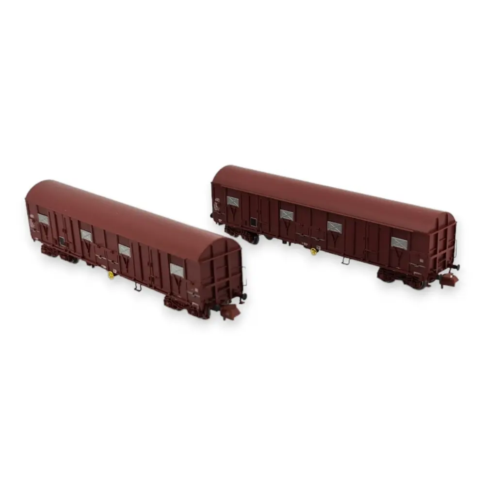 Set de 2 wagons couverts Gass 9-16 - Trains160 16022 - N 1/160 - SNCF - Ep IV/V - 2R - 2