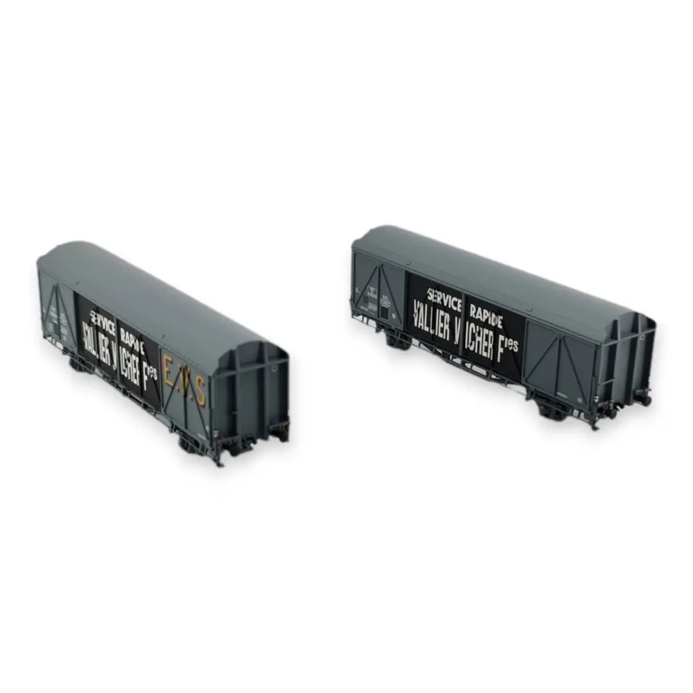Set 2 wagons couvert EVS IK - Trains160 16047 - N 1/160 - SNCF - Ep III - 2