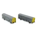 Set 2 wagons couverts EVS Hi Trains160 16052 - N 1/160 - SNCF - 2