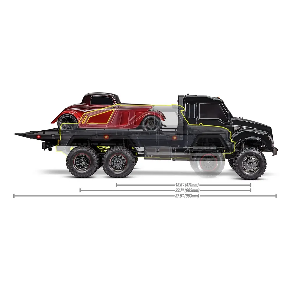 Camion à plateau TRX-6 Ultimate RC Hauler 6x6 RTR avec treuil - Traxxas 88086-84-BLK - 1/10 - 16