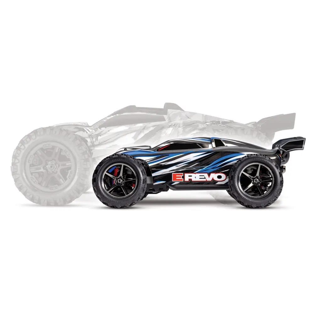 Monster truck E-Revo brushed 100% RTR - Traxxas 71054-8-BLUE - 1/16  - 4