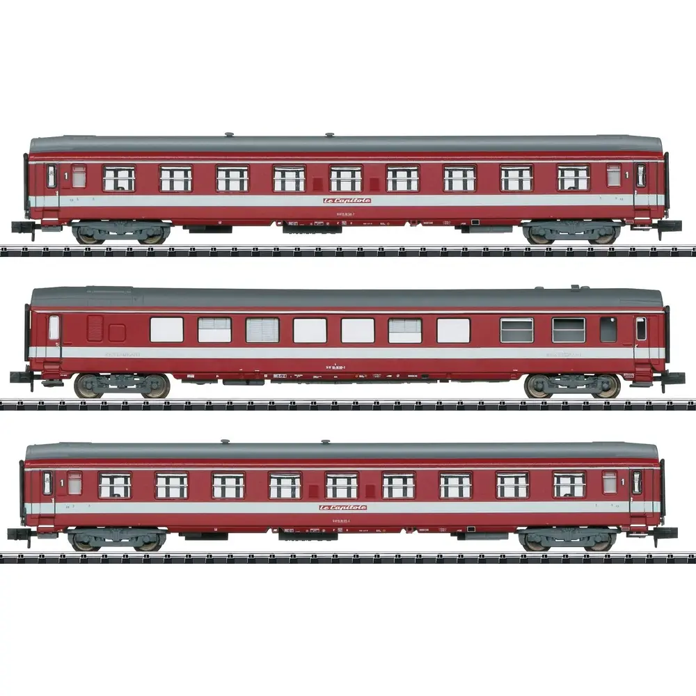 Set de 3 voitures grandes  lignes "Le Capitole" MINITRIX 18218 - SNCF - N 1/160 - 4