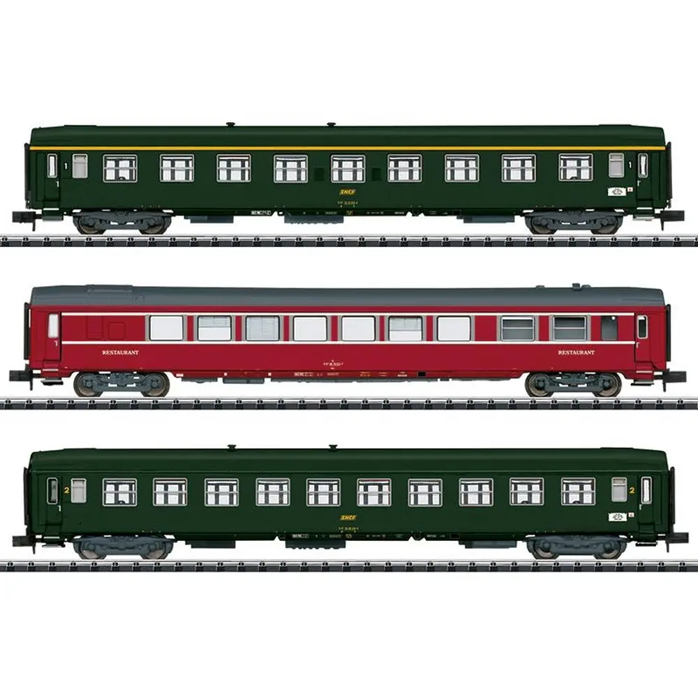 Set 3 voitures grande ligne "Nice-Paris" MINITRIX 18219 - SNCF - N 1/160 - EP IV - 5
