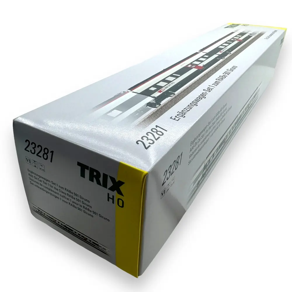 Set N°1 : 2 voitures complémentaires RABe 501 Giruno - Trix 23281 - HO 1/87 - CFF - 4