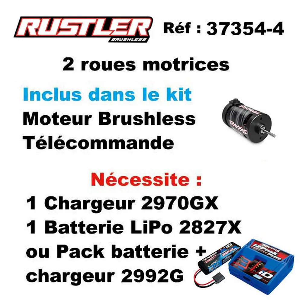 Rustler 4x2 BL-2s clipless - Traxxas 37354-4-ORNG - 1/10 - 4