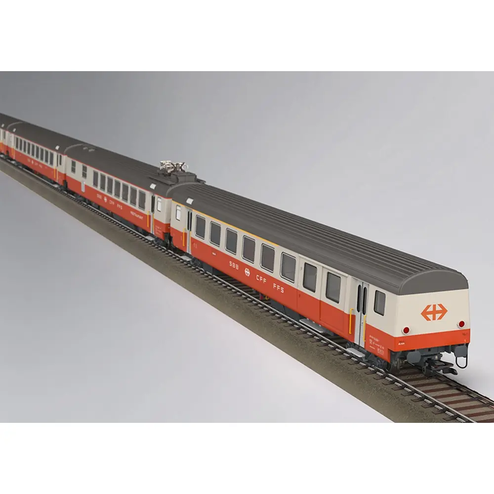 Coffret de voitures voyageurs Swiss Express - Trix T23690 - SBB/CFF/FFS - HO 1/87 - EP. IV - 2R - 3