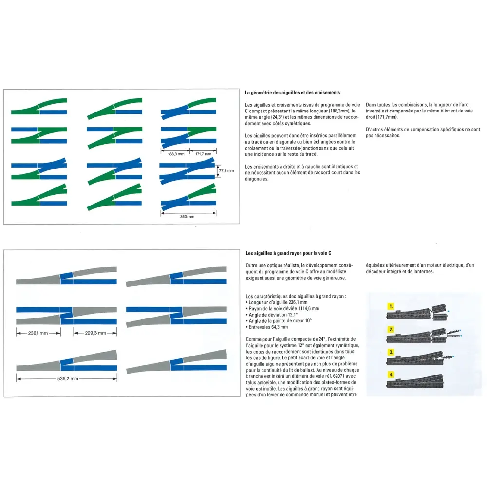 Rail Droit Trix 62064 - 64,3 mm - HO : 1/87 - Code 83 - Voie C - 4