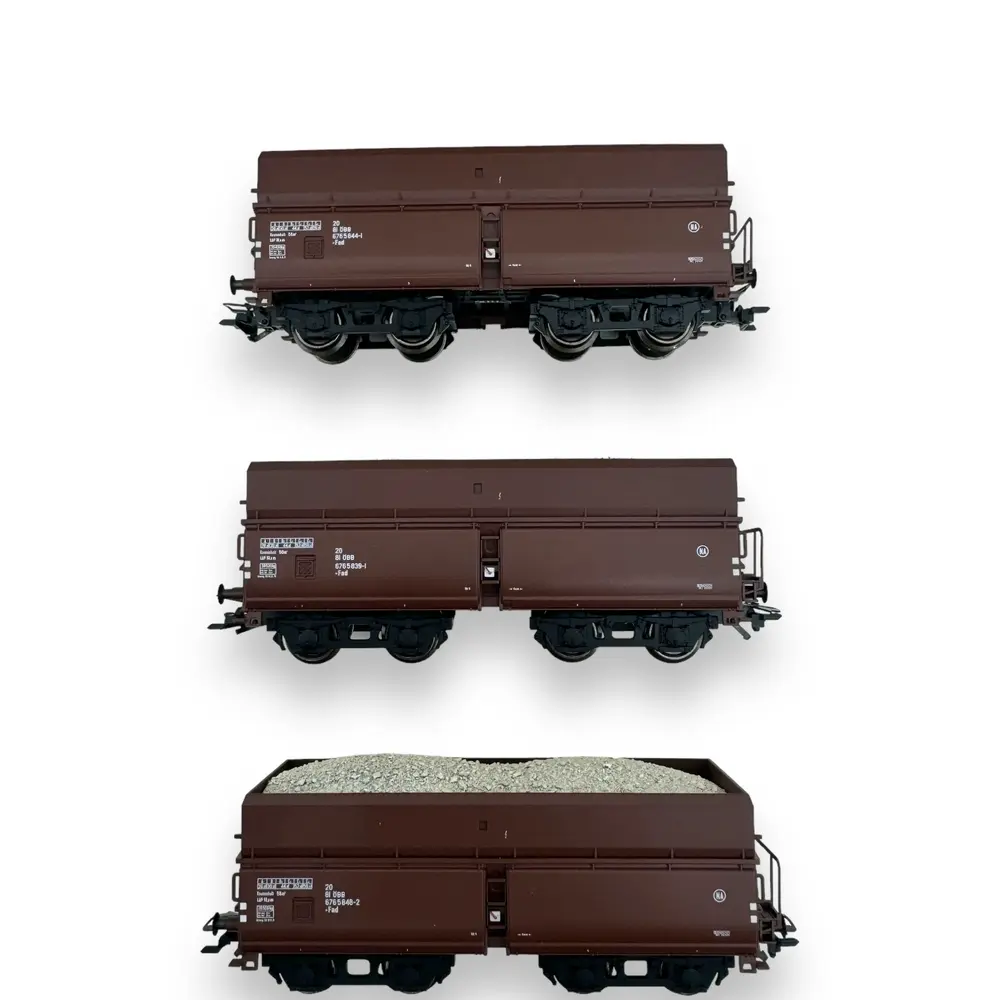 Coffret de 3 wagons à déchargement automatique - Trix 24121 - HO 1/87 - OBB - Ep IV - 2R - 3