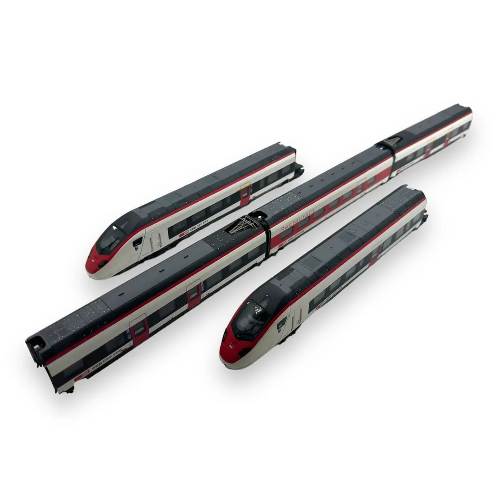 Set 5 éléments TGV RABe 501 Giruno - Trix 25810 - HO 1/87 - CFF - Ep VI - Digital sound - 2R - 3