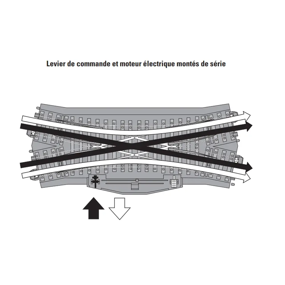 Traversée Jonction Double R2 24,3° Trix 62624 - 188,3 mm - HO : 1/87 - Code 83 - Voie C - 3