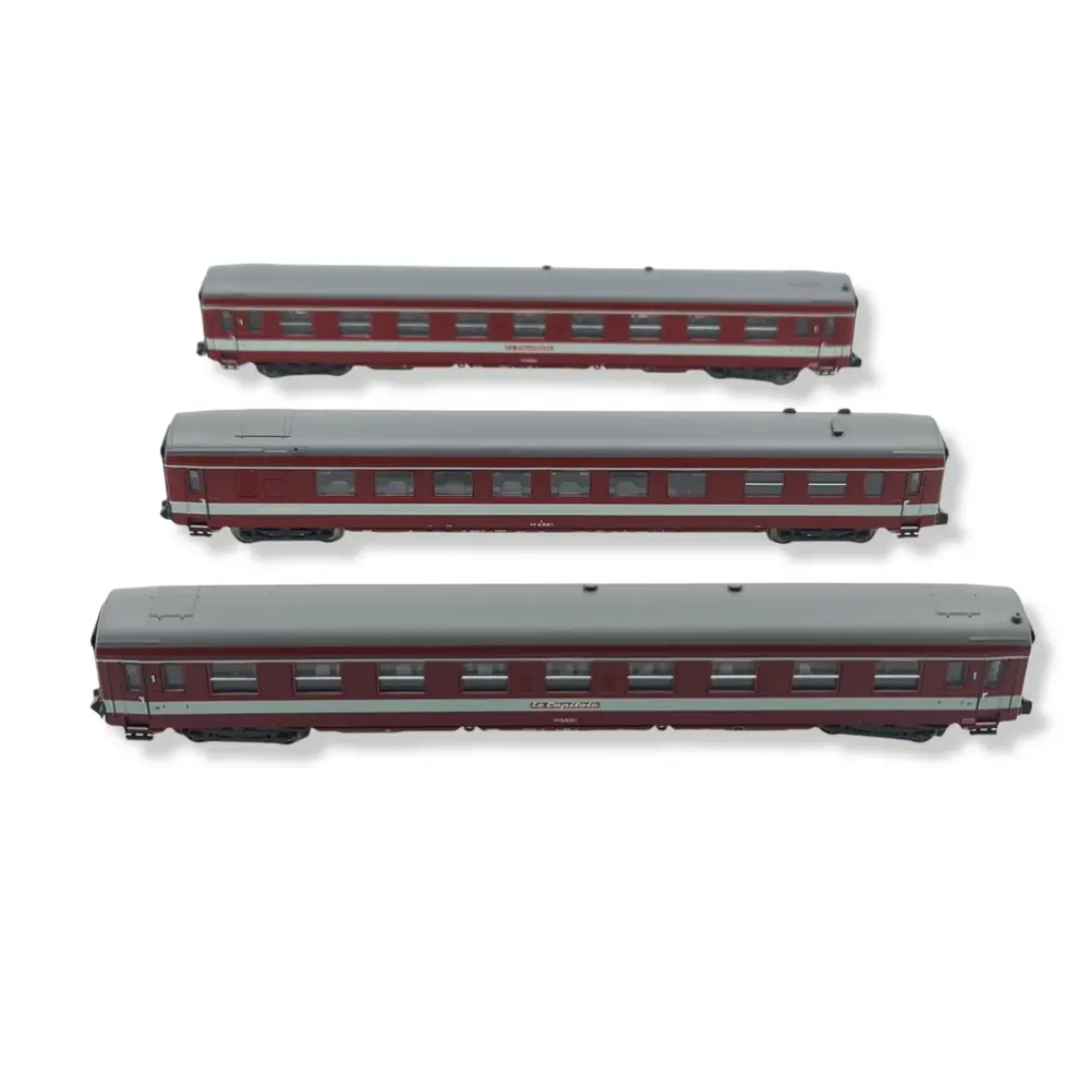 Set de 3 voitures grandes  lignes "Le Capitole" MINITRIX 18218 - SNCF - N 1/160 - 2