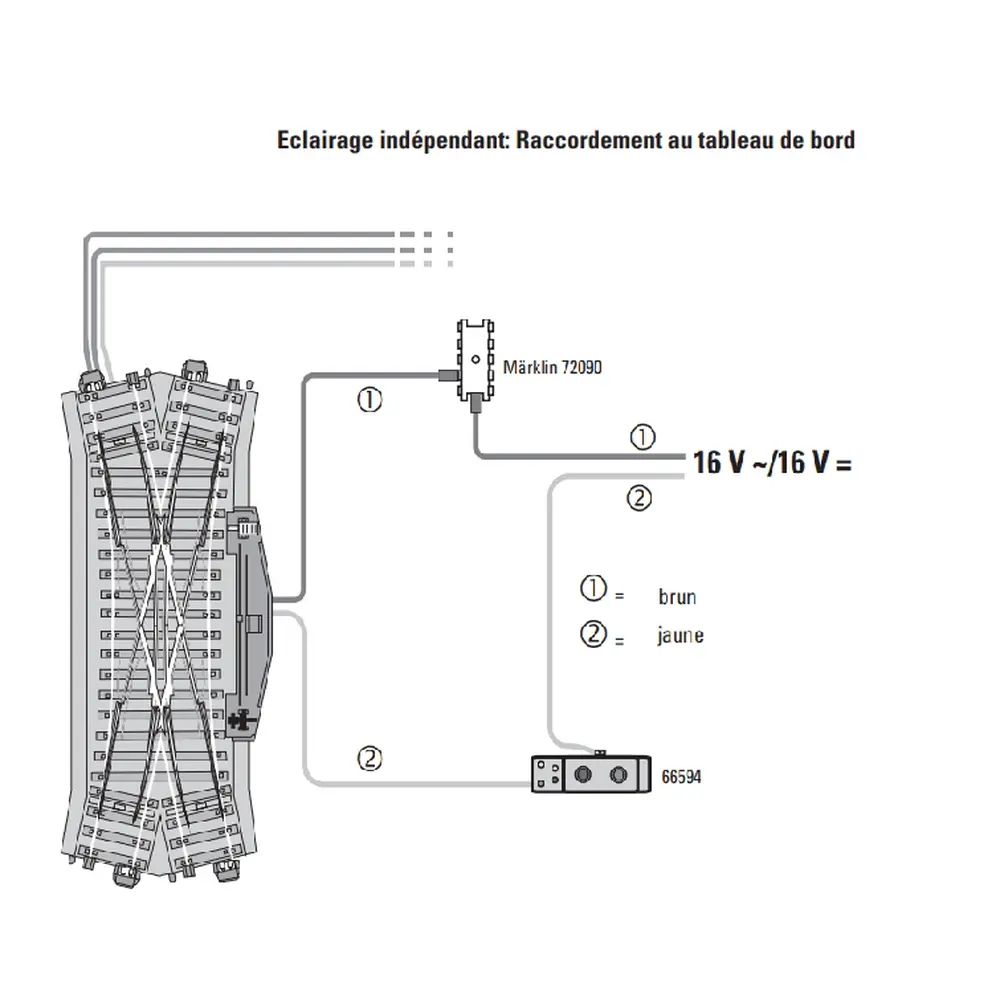 Traversée Jonction Double R2 24,3° Trix 62624 - 188,3 mm - HO : 1/87 - Code 83 - Voie C - 5