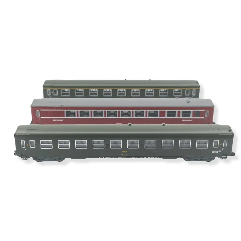 Set 3 voitures grande ligne "Nice-Paris" MINITRIX 18219 - SNCF - N 1/160 - EP IV - 2