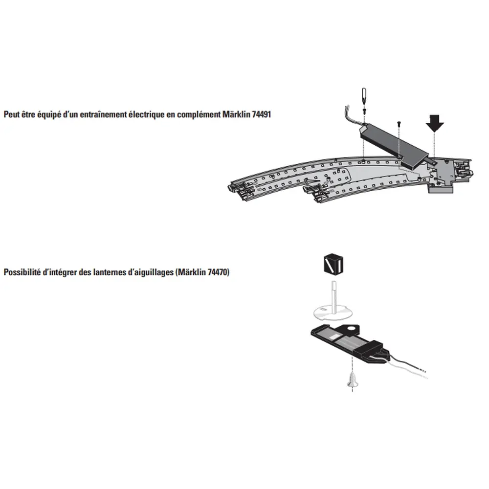 Aiguillage courbe à gauche R1 360 mm 30° Trix 62671  - HO : 1/87 - Code 83 - Voie C - 4