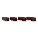 Coffret de 4 wagons à déchargement automatique type Tal 963 - Minitrix 18271 - N 1/160 - DB - Ep IV - 2R - 2