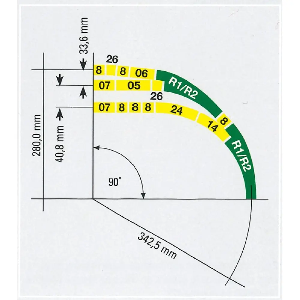 Aiguillage courbe à gauche 42° R1 / R2 Minitrix 14956 - N 1/160 - code 80 - 3