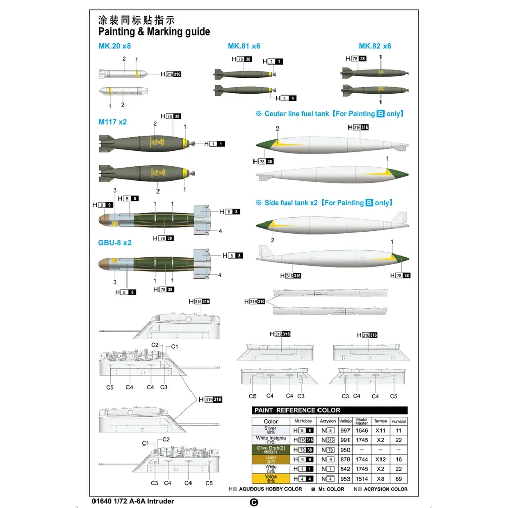 Avion d'attaque américain A-6A "Intruder" - Trumpeter 01640 - 1/72 - 17