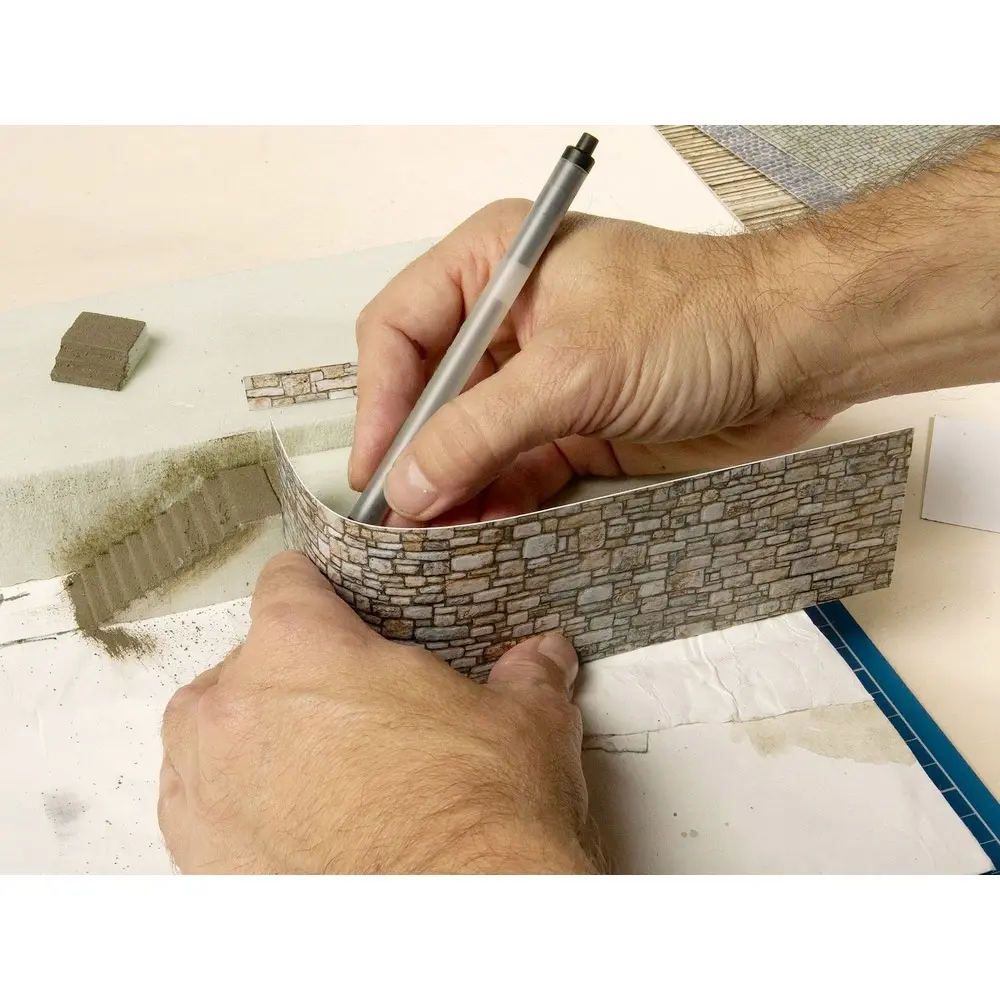 Feuille de carton 3D « Mur en pierre de taille » - Noch 56940  - 2