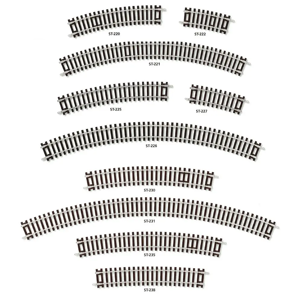 Rail courbe rayon 371 mm 11,25° Peco ST222 - HO : 1/87 - Code 100 - 2