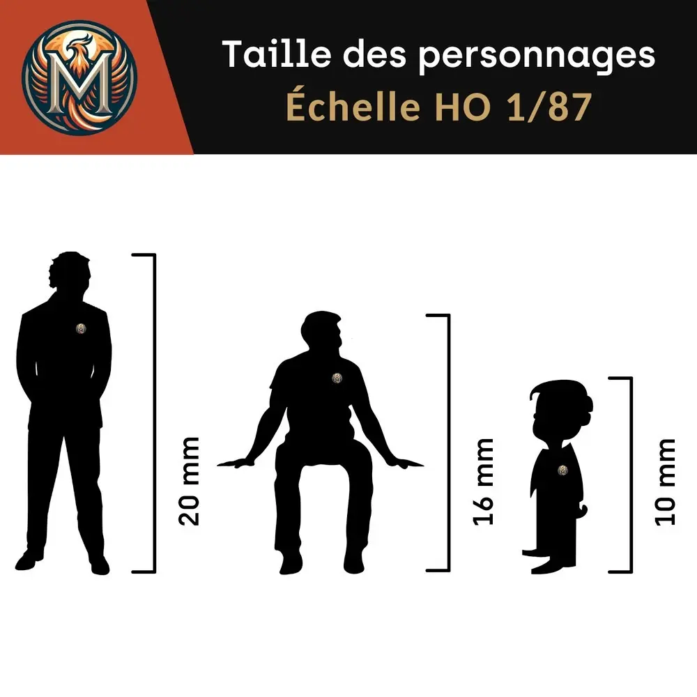 Passagers assis avec ou sans jambes 36 personnages à peindre - Preiser 16349 - HO 1/87 - 2