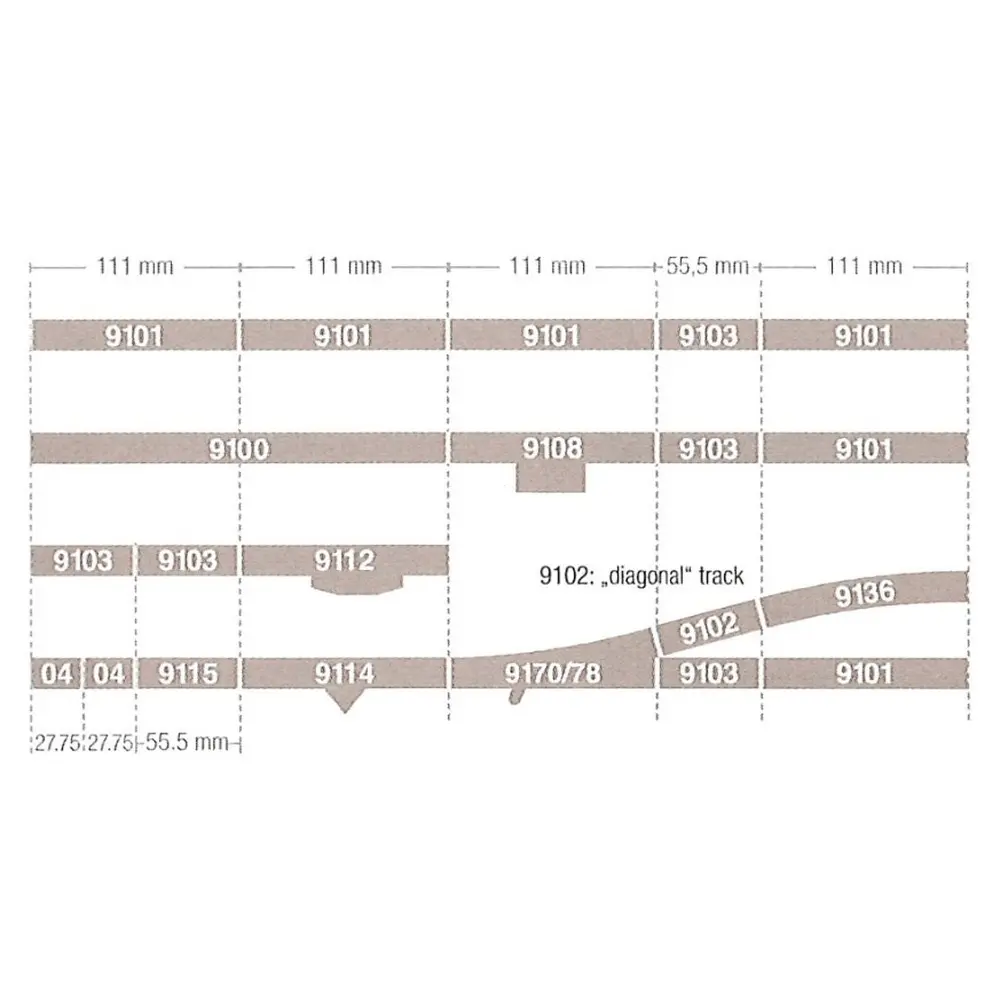Rail dételage motorisé 111 mm Fleischmann 9112 - N : 1/160 - Code 80 - 3