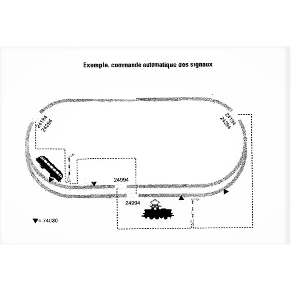 Rail courbe de commande à distance ballasté - Märklin 24294 - HO 1/87 - Code 83 - Voie C - 2
