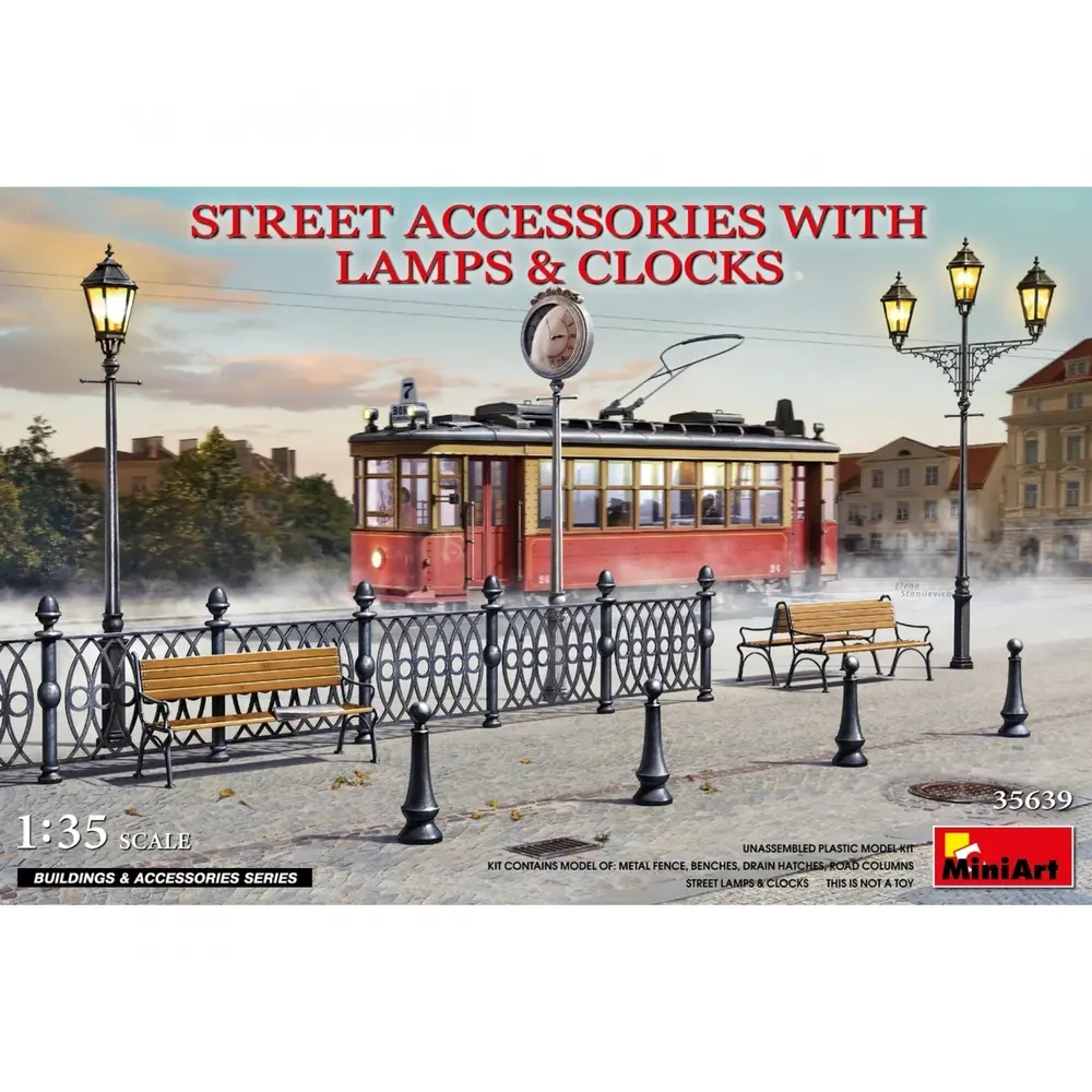 Accessoires de rues + Horloges et Lampes - Miniart 35639 - 1/35 - 2