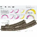 Aiguillage long courbe à gauche R3 515 mm 30° Trix 62771 - HO : 1/87 - Code 83 - Voie C - 3