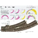 Rail courbe R9 12,1° Trix 62912 - Rayon 1114,6 mm - HO : 1/87 - Code 83 - Voie C - 5