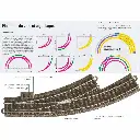 Rail courbe R2 30° Trix 62230 - Rayon 437,5 mm - HO : 1/87 - Code 83 - Voie C - 4