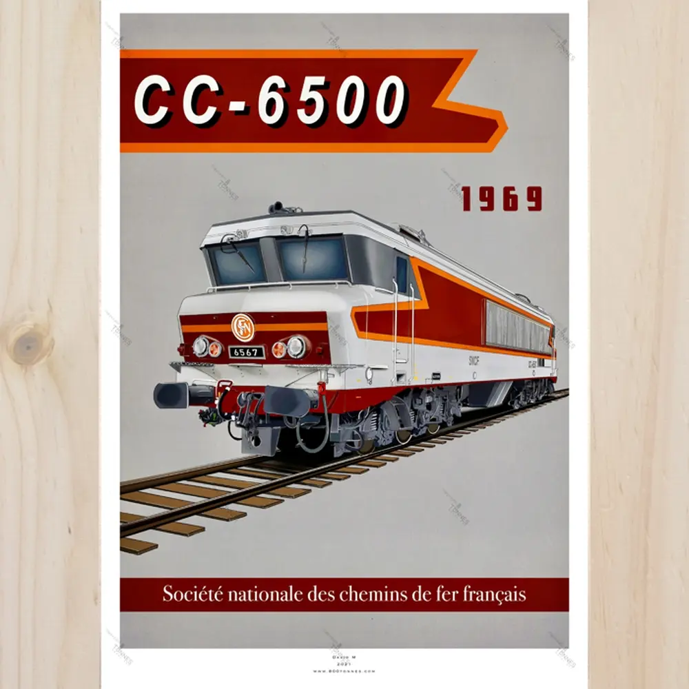 Poster CC6500 - 1969 - SNCF - 800Tonnes 8TCC6500 - A2 42.0 x 59.4 cm - 2
