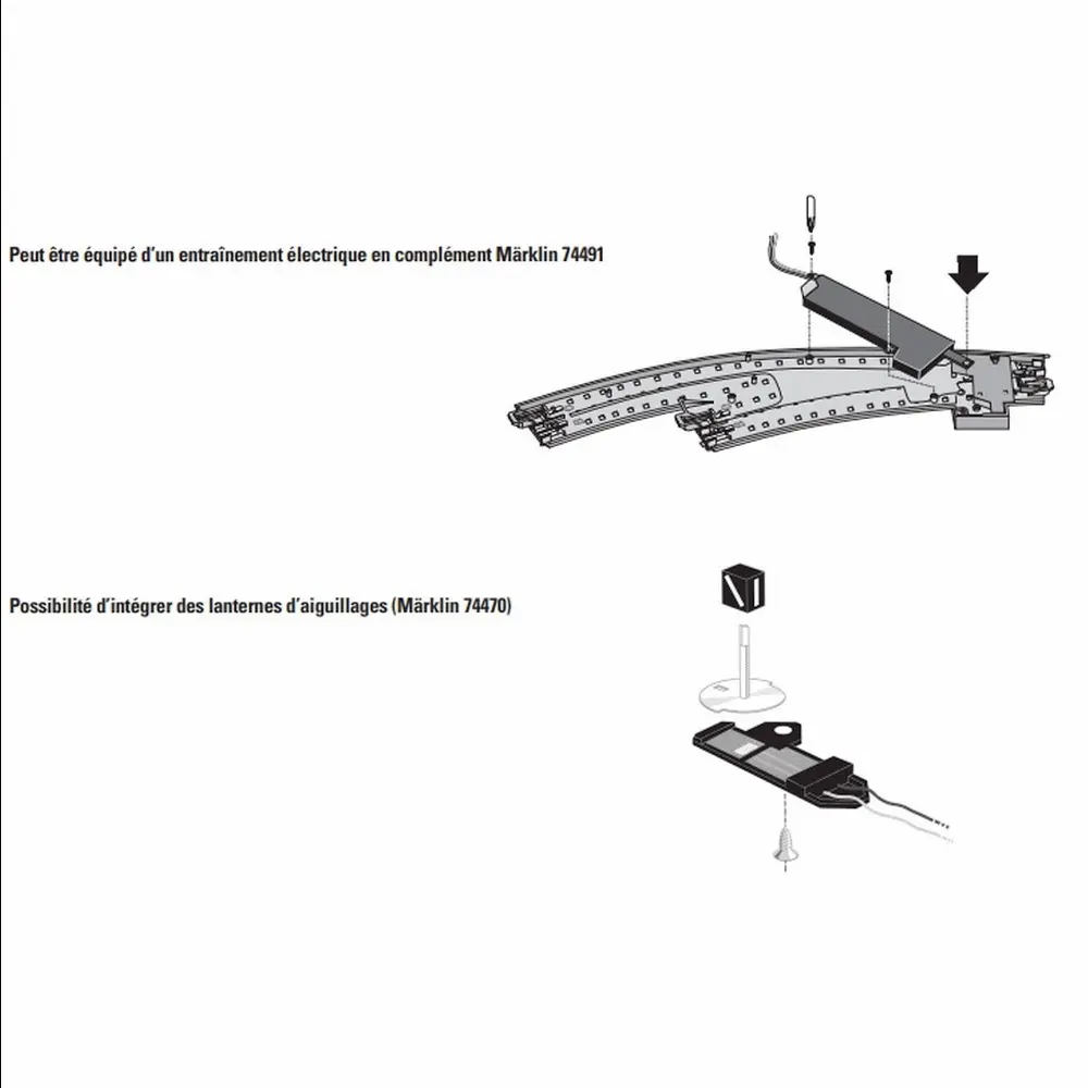 Aiguillage long courbe à gauche R3 515 mm 30° Trix 62771 - HO : 1/87 - Code 83 - Voie C - 4