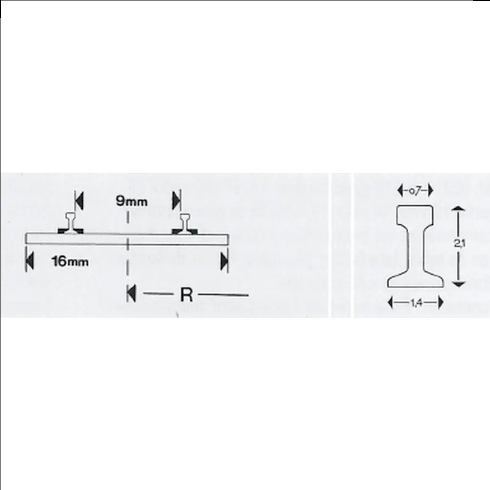 Rail droit Minitrix 104.2 mm - N : 1/160 - code 80 - 14904 - 3