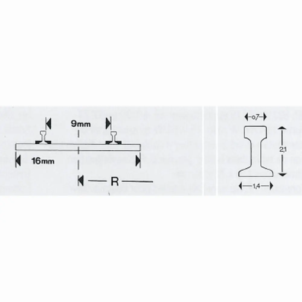 Grand rail droit Minitrix 312.6 mm - N : 1/160 - code 80 - 14902 - 3