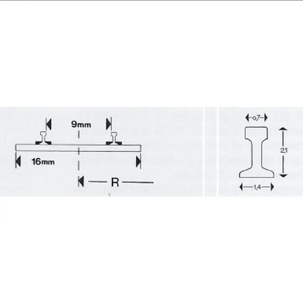 Rail courbe Minitrix R2 rayon 228.2 mm 30° - N : 1/160 - code 80 - 14922 - 3