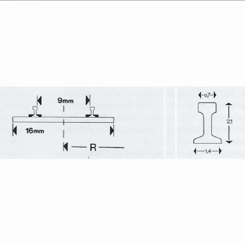 Rail de transition Minitrix / Arnold 59 mm - N : 1/160 - code 80 - 14999 - 3