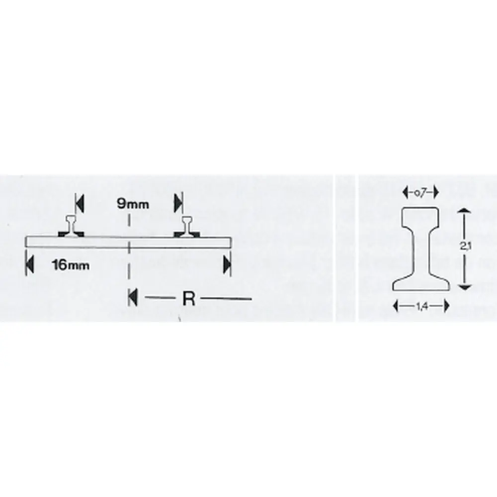 Rail droit - Minitrix 14903 - N : 1/160 - code 80 -  17.2 mm - 3