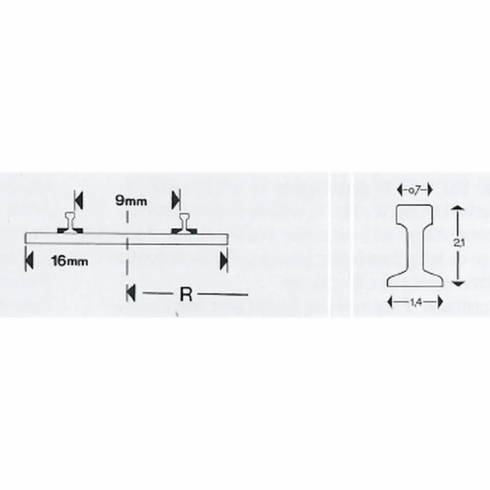 Rail droit - Minitrix 14909 - 33.6 mm - N : 1/160 - code 80 - 3