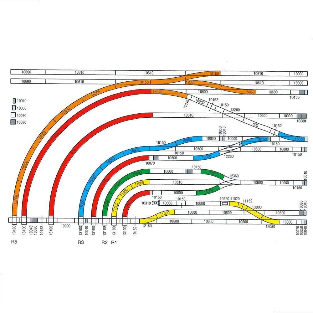 Traversée électrique LGB 12260 - G : 1/22.5 - 375 mm R2 22.5° - Double jonction - 2