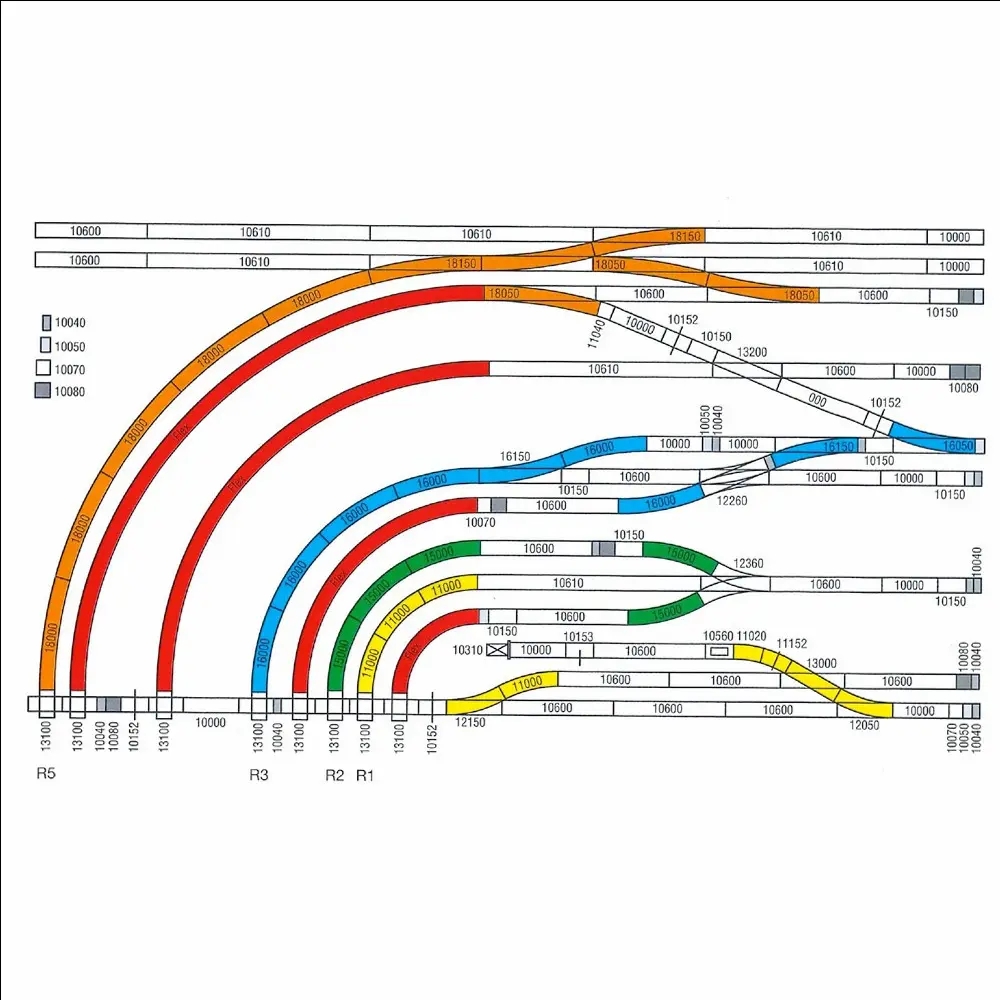 Rail droit réglable LGB 10090 - G : 1/22.5 - 88 à 120 mm - Code 332 - Écartement 45 mm - 2