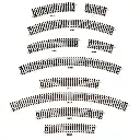 Rail courbe rayon 438 mm 22,5° Peco ST225 - HO : 1/87 - Code 100 - 2