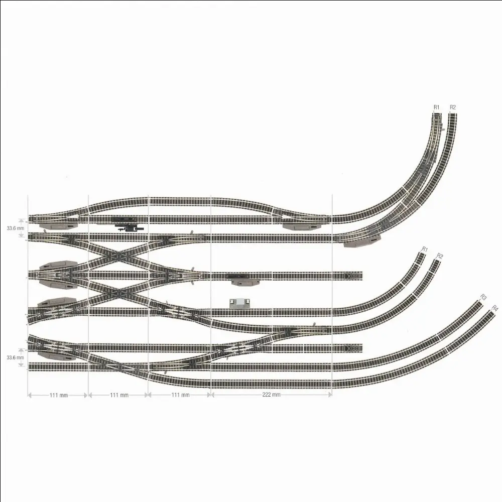 Rail droit avec ballast 57,5 mm Fleischmann 9102 - N : 1/160 - Code 80 - 2