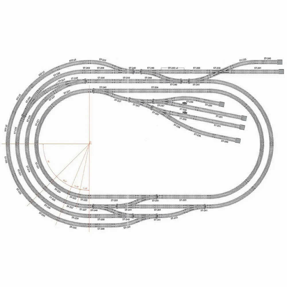 Rail courbe rayon 438 mm 11,25° Peco ST227 - HO : 1/87 - Code 100 - 3