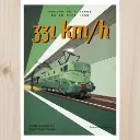 Poster Locomotive BB9004 Record 1955 - 800Tonnes 8TREC1955 - A2 42.0 x 59.4 cm - 331 km/h - 2