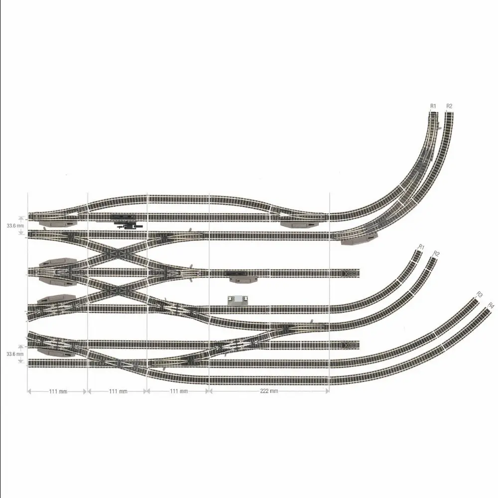 Rail droit ballasté avec butoir/heurtoir - 57.5mm Fleischmann 9116 - N : 1/160 - Code 80 - 3